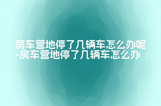 房车营地停了几辆车怎么办呢-房车营地停了几辆车怎么办-第1张